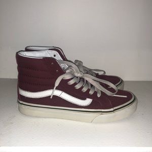Burgundy/Maroon high top vans